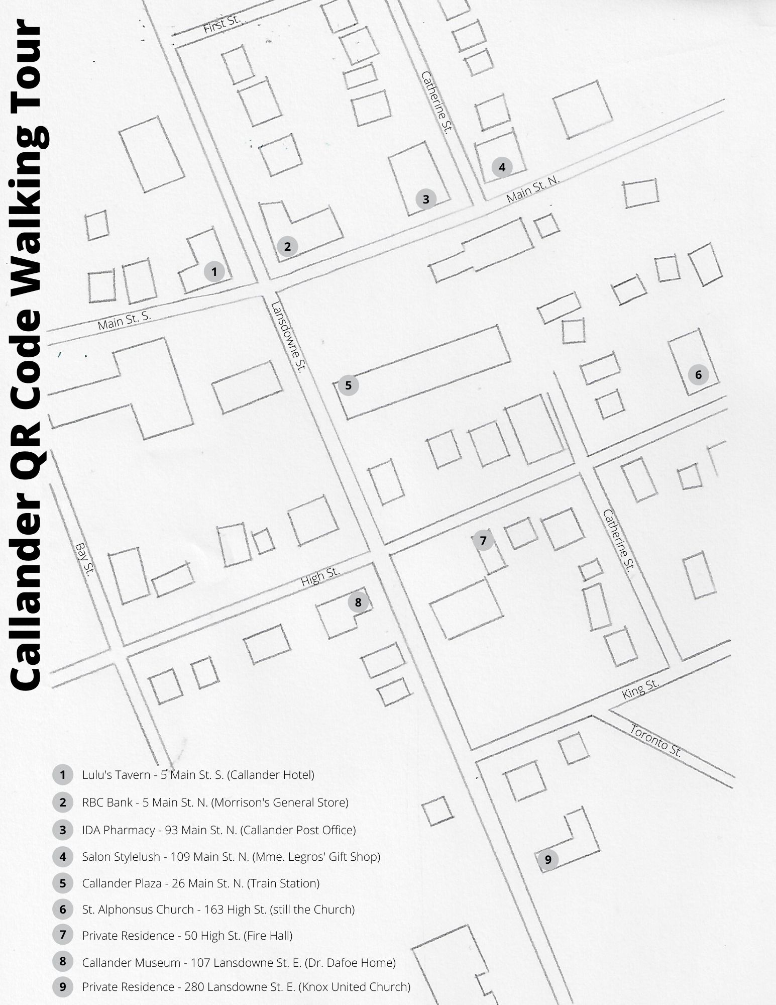 Map of QR Code walking tour